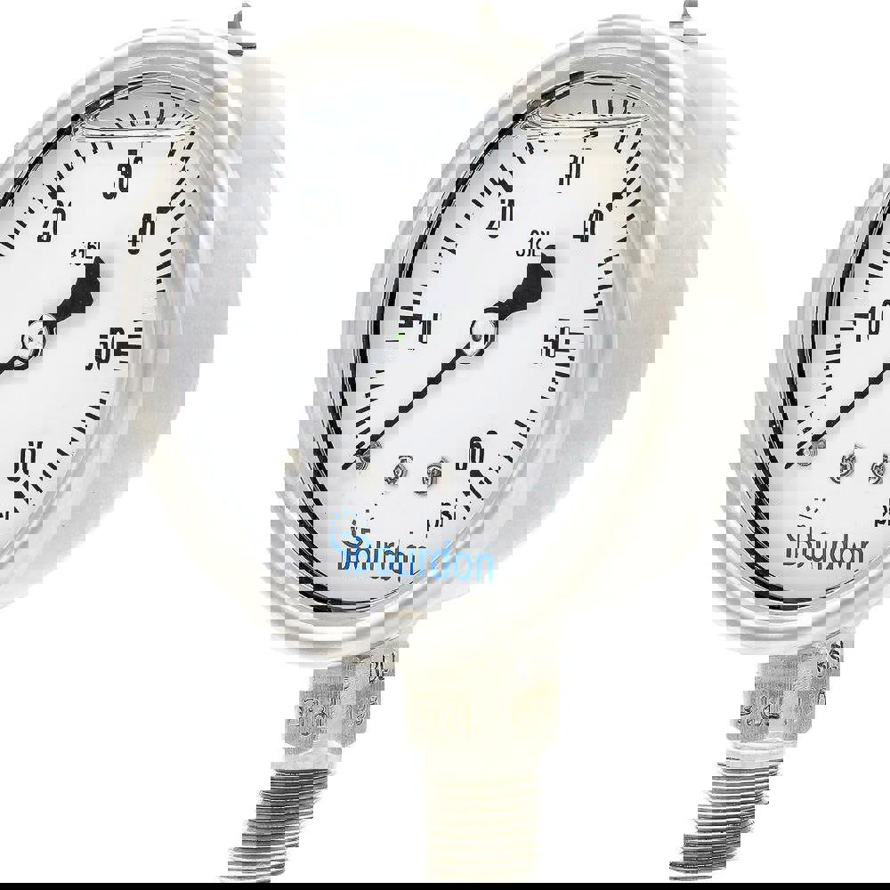 Pressure Gauges; Gauge Type: Commercial Pressure Gauges ; Scale Type: Single ; Accuracy (%): 1.6 ; Dial Type: Analog ; Thread Type: NPT ; Bourdon Tube Material: Stainless Steel
