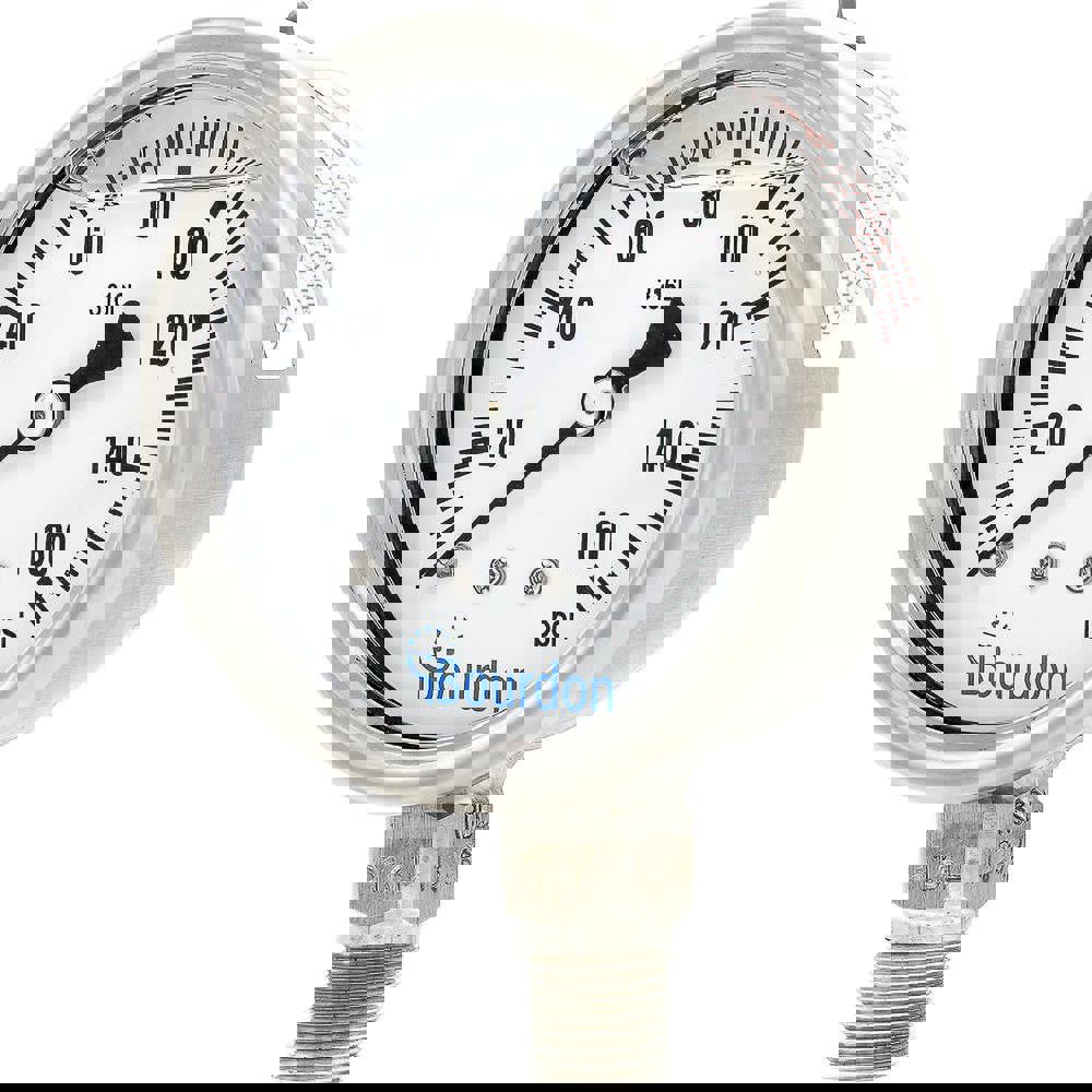 Pressure Gauges; Gauge Type: Commercial Pressure Gauges ; Scale Type: Single ; Accuracy (%): 1.6 ; Dial Type: Analog ; Thread Type: NPT ; Bourdon Tube Material: Stainless Steel