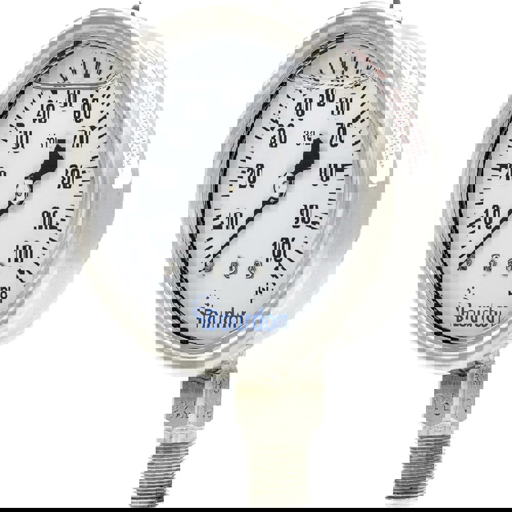Pressure Gauges; Gauge Type: Commercial Pressure Gauges ; Scale Type: Single ; Accuracy (%): 1.6 ; Dial Type: Analog ; Thread Type: NPT ; Bourdon Tube Material: Stainless Steel