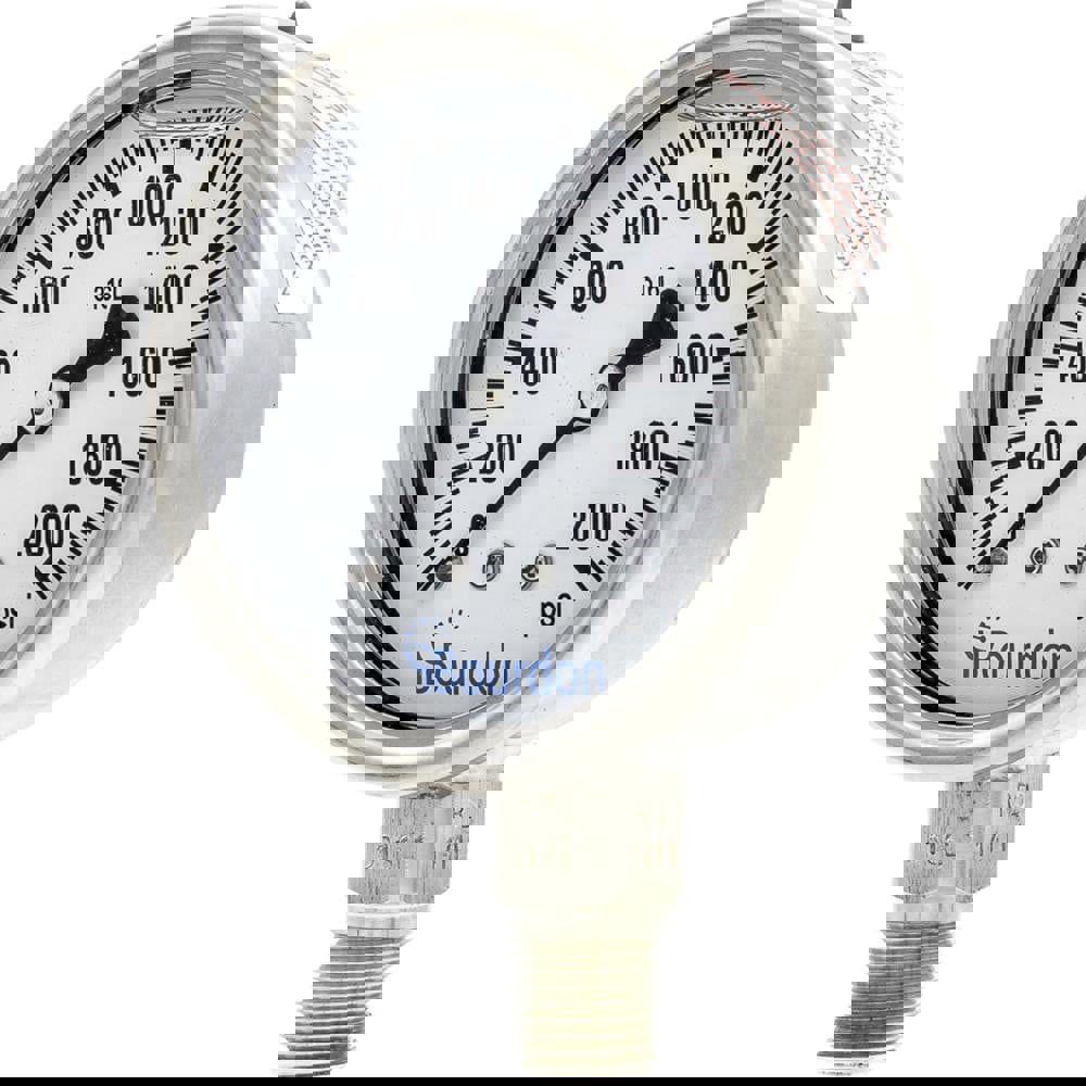 Pressure Gauges; Gauge Type: Commercial Pressure Gauges ; Scale Type: Single ; Accuracy (%): 1.6 ; Dial Type: Analog ; Thread Type: NPT ; Bourdon Tube Material: Stainless Steel