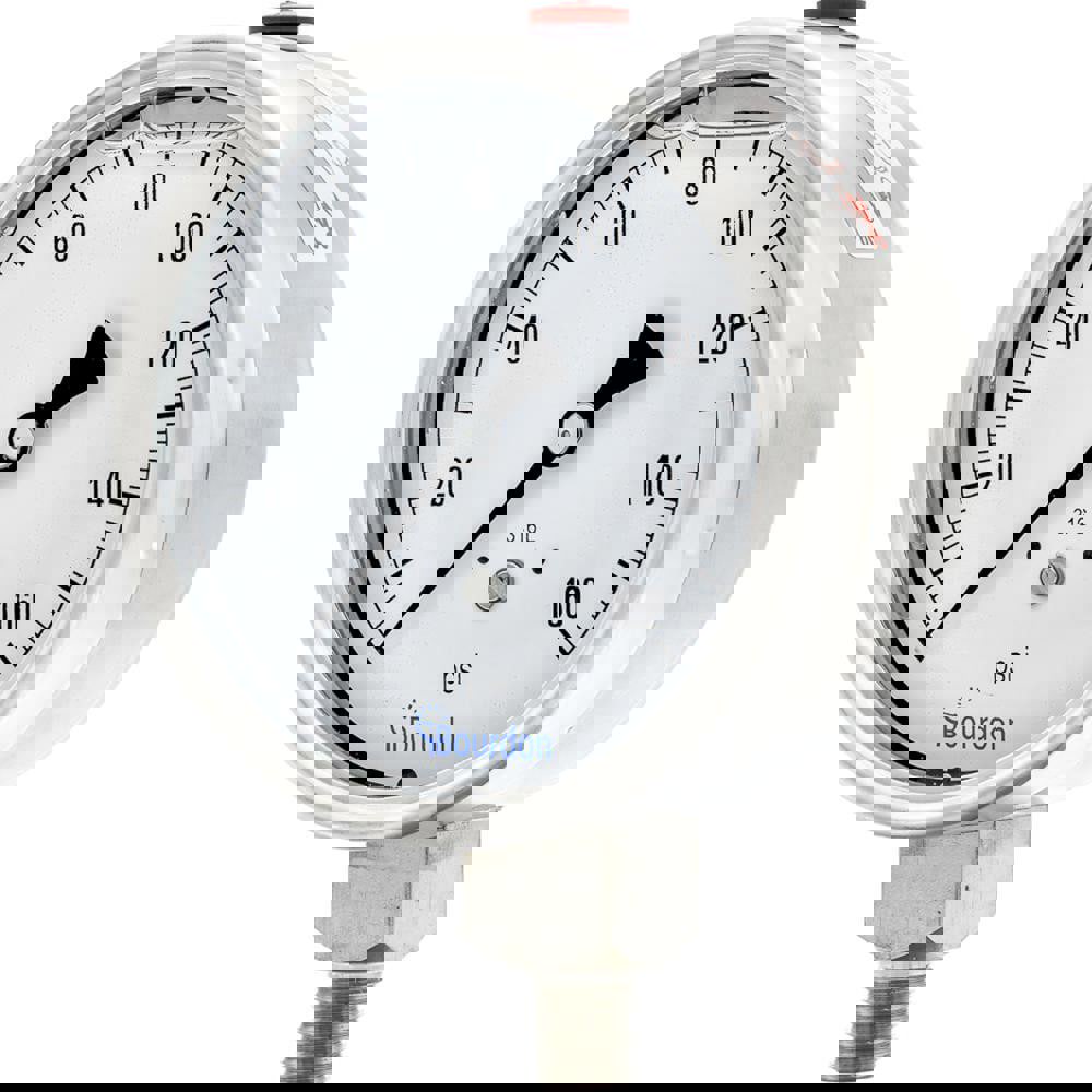 Pressure Gauges; Gauge Type: Commercial Pressure Gauges ; Scale Type: Single ; Accuracy (%): Class 1 - 1% Accuracy (full scale) ; Dial Type: Analog ; Thread Type: NPT ; Bourdon Tube Material: Stainless Steel