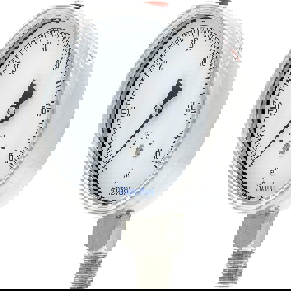 Pressure Gauges; Gauge Type: Commercial Pressure Gauges ; Scale Type: Single ; Accuracy (%): Class 1 - 1% Accuracy (full scale) ; Dial Type: Analog ; Thread Type: NPT ; Bourdon Tube Material: Stainless Steel