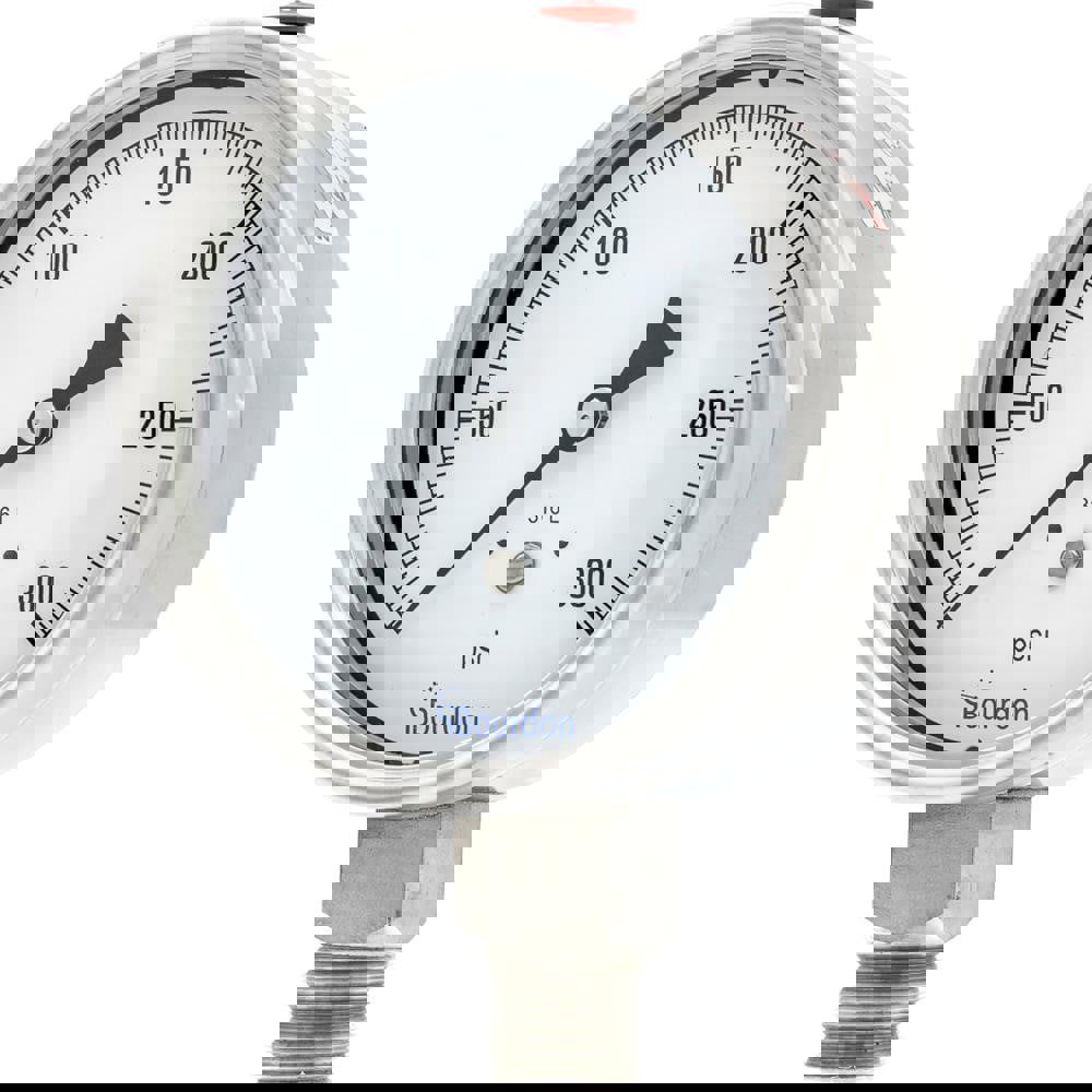 Pressure Gauges; Gauge Type: Commercial Pressure Gauges ; Scale Type: Single ; Accuracy (%): Class 1 - 1% Accuracy (full scale) ; Dial Type: Analog ; Thread Type: NPT ; Bourdon Tube Material: Stainless Steel