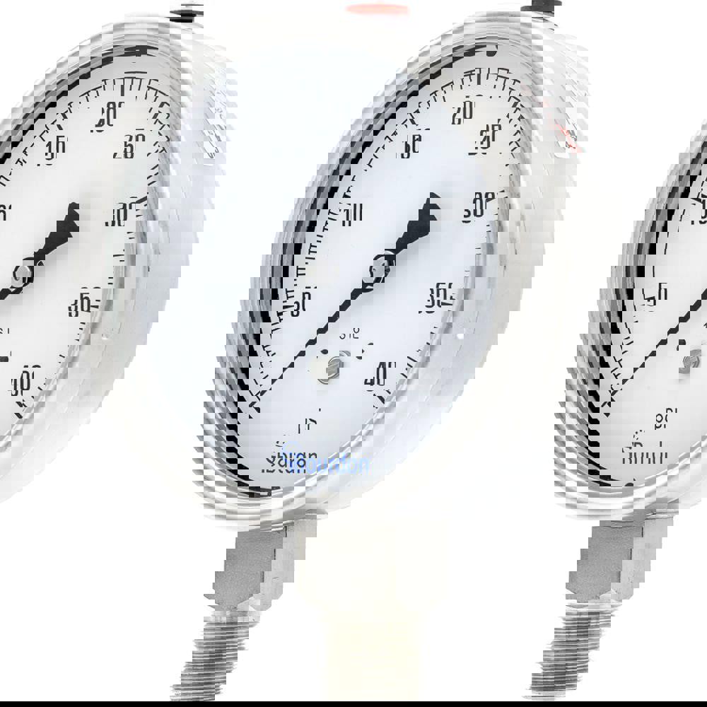 Pressure Gauges; Gauge Type: Commercial Pressure Gauges ; Scale Type: Single ; Accuracy (%): Class 1 - 1% Accuracy (full scale) ; Dial Type: Analog ; Thread Type: NPT ; Bourdon Tube Material: Stainless Steel