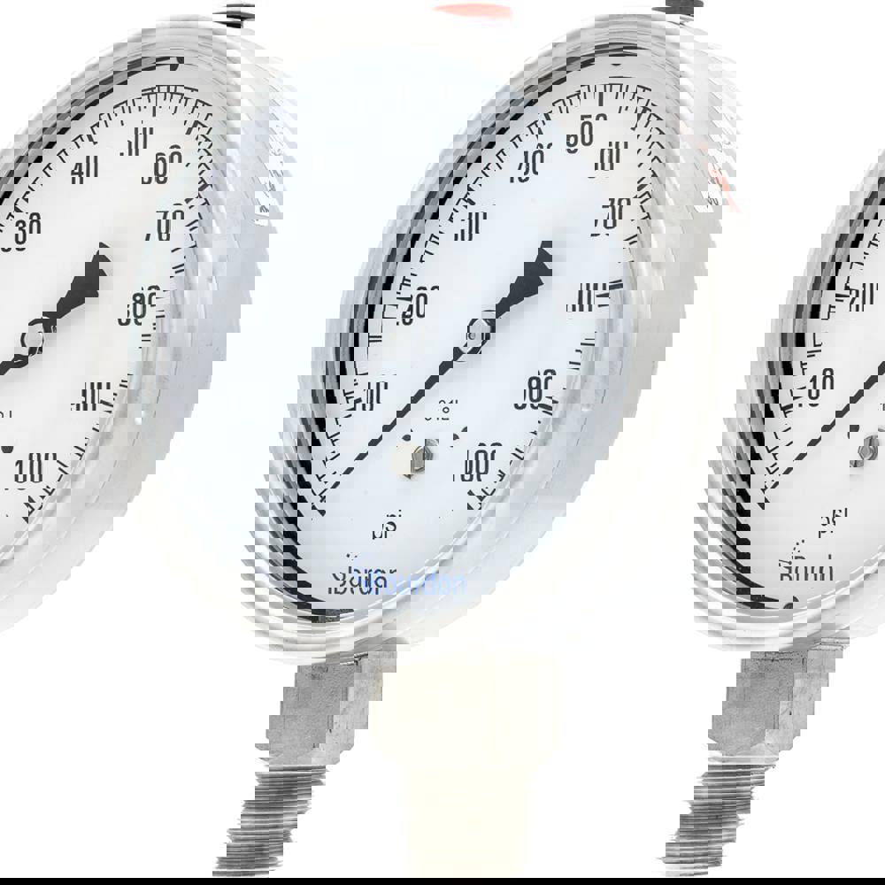Pressure Gauges; Gauge Type: Commercial Pressure Gauges ; Scale Type: Single ; Accuracy (%): Class 1 - 1% Accuracy (full scale) ; Dial Type: Analog ; Thread Type: NPT ; Bourdon Tube Material: Stainless Steel