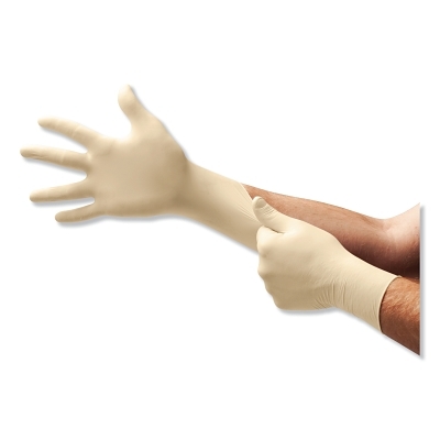 Series Microflex Diamond Grip Disposable Gloves: Size Small, 6.3 mil, Uncoated-Coated Latex, Medical Grade, Unpowdered