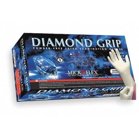 Disposable Glove: Series Microflex Diamond Grip, Size X-Small, 6.3 mil, Not Coated, Latex, General Purpose Grade, Powder-Free