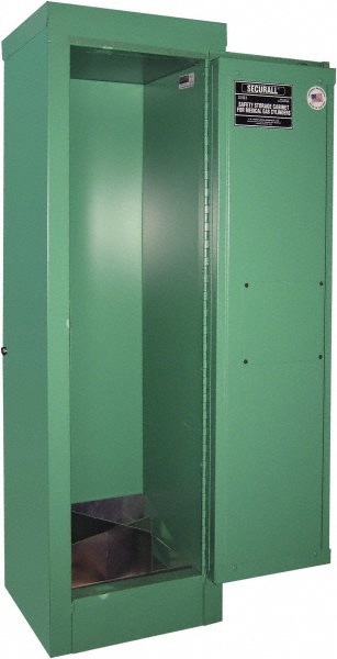Flammable & Hazardous Storage Cabinets: 1 Door, Manual Closing, Green