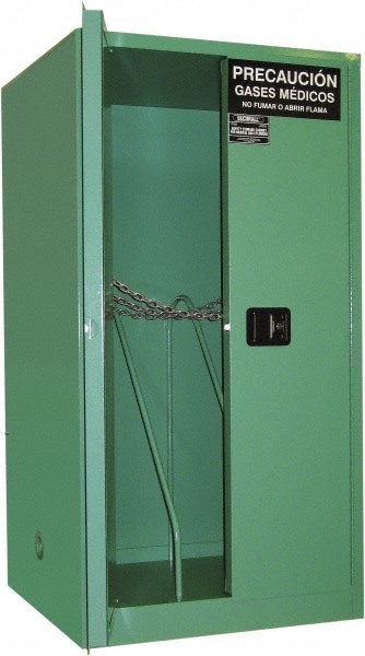 Flammable & Hazardous Storage Cabinets: 2 Door, Manual Closing, Green