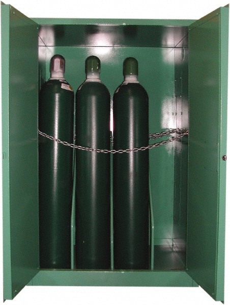 Flammable & Hazardous Storage Cabinets: 1 Door, Manual Closing, Green