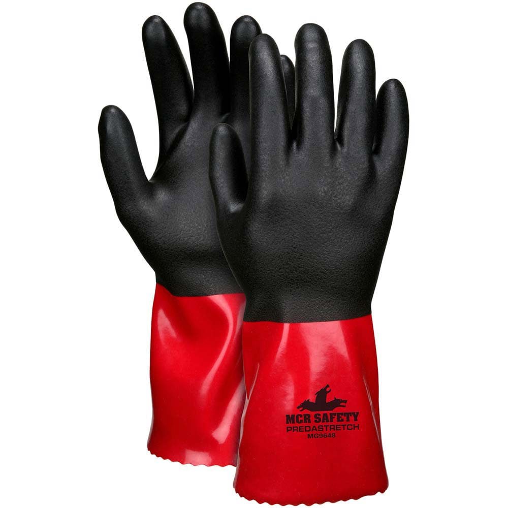 Chemical Resistant Gloves: Size Medium, 18 Thick, PVC, Supported, General Purpose Chemical-Resistant