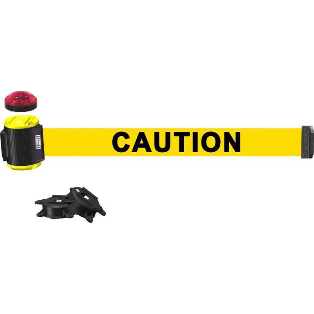 Pedestrian Barrier Mount Kit: Black & Yellow, Wall Mount, Use with Banner Stakes