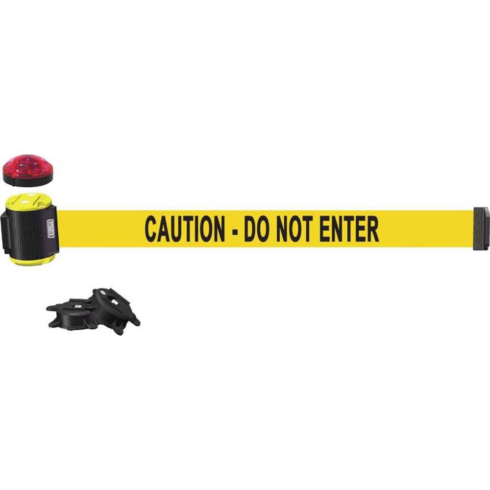 Pedestrian Barrier Mount Kit: Black & Yellow, Wall Mount, Use with Banner Stakes