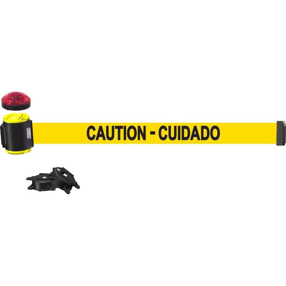 Pedestrian Barrier Mount Belt: Black & Yellow, Wall Mount, Use with MH1520