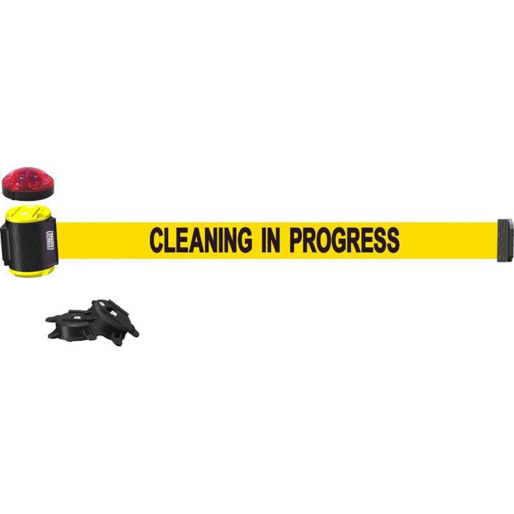 Pedestrian Barrier Mount Belt: Black & Yellow, Wall Mount, Use with MH1520