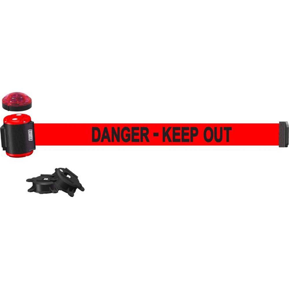 Pedestrian Barrier Mount Kit: Black & Red, Wall Mount, Use with Banner Stakes