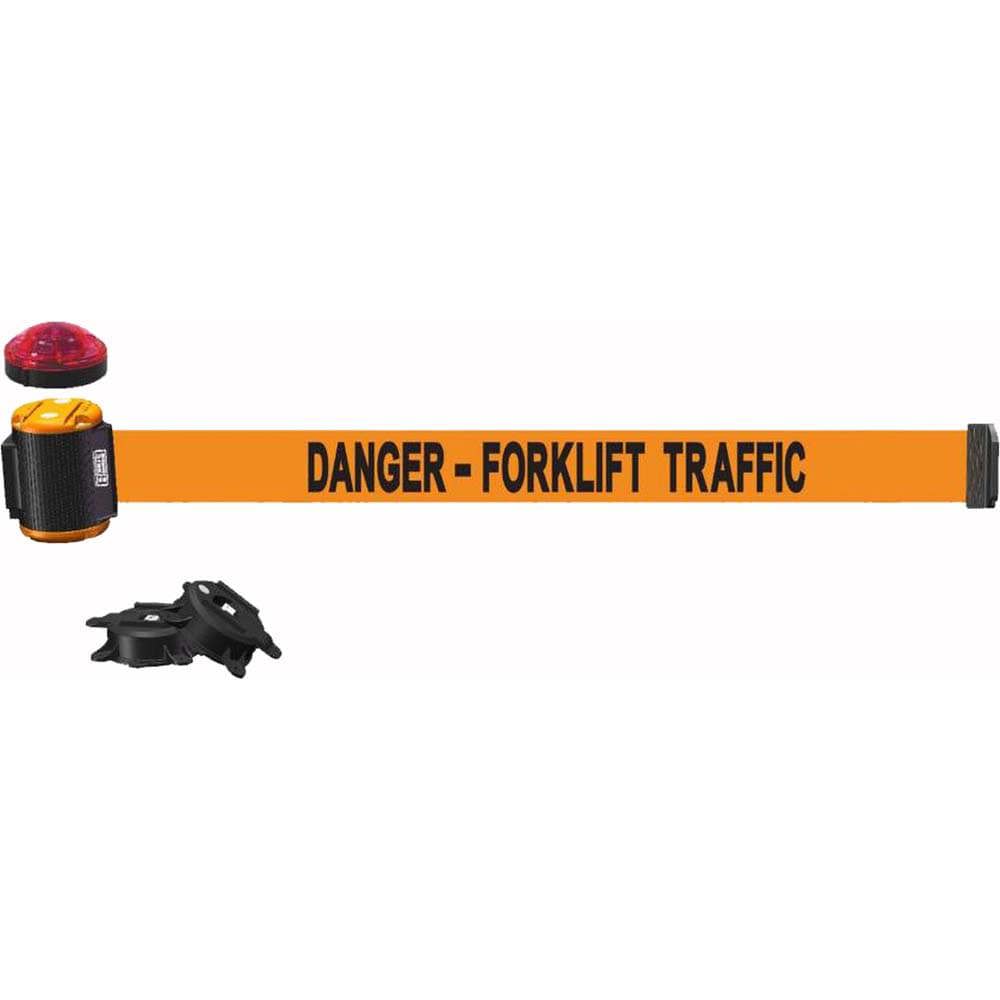 Pedestrian Barrier Mount Kit: Black & Orange, Wall Mount, Use with Banner Stakes