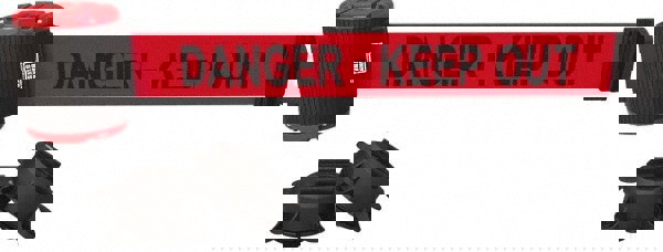 Magnetic-Mount Retractable Belt Barrier: Black & Red, 30' Belt Barrier Length