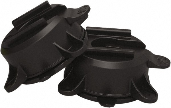Pedestrian Barrier Suction Cup: Polyester, Black, Wall Mount, Use with Magnetic Barriers