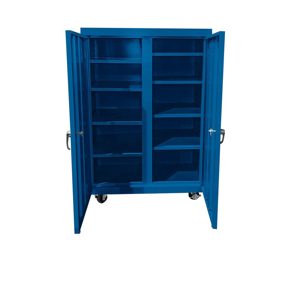 Storage Cabinets; Cabinet Type: Lockable Mobile Storage Cabinet ; Cabinet Material: Steel; MDF Board ; Locking Mechanism: Keyed ; Assembled: Yes ; Color: Black ; Handle Material: Cast Iron