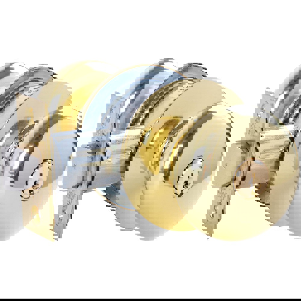 Knob Locksets; Type: Entrance ; Key Type: Keyed Different ; Material: Metal ; Finish/Coating: Bright Brass ; Compatible Door Thickness: 1-3/8