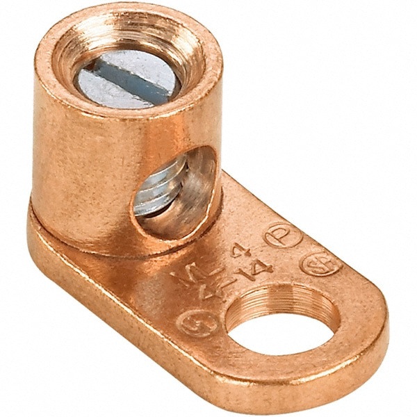 Rectangle Ring Terminal: Non-Insulated, 1/0 to 8 AWG, Lug Connection