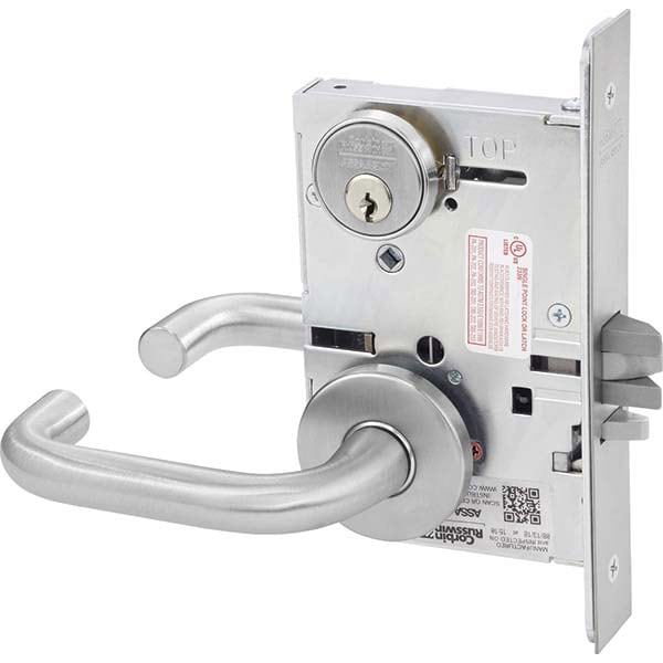 Lever Locksets; Type: Storeroom; Door Thickness: 1-3/4; Key Type: Conventional; Back Set: 2-3/4; For Use With: Commercial Doors; Finish/Coating: Satin Chrome; Material: Steel; Material: Steel; Door Thickness: 1-3/4; Lockset Grade: Grade 1; Performance: He