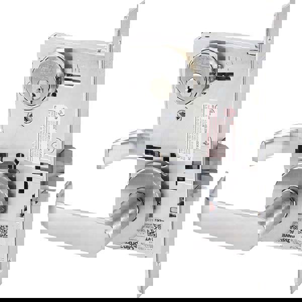 Lever Locksets; Type: Storeroom; Door Thickness: 1-3/4; Key Type: Conventional; Back Set: 2-3/4; For Use With: Commercial Doors; Finish/Coating: Satin Chrome; Material: Steel; Material: Steel; Door Thickness: 1-3/4; Lockset Grade: Grade 1; Performance: He