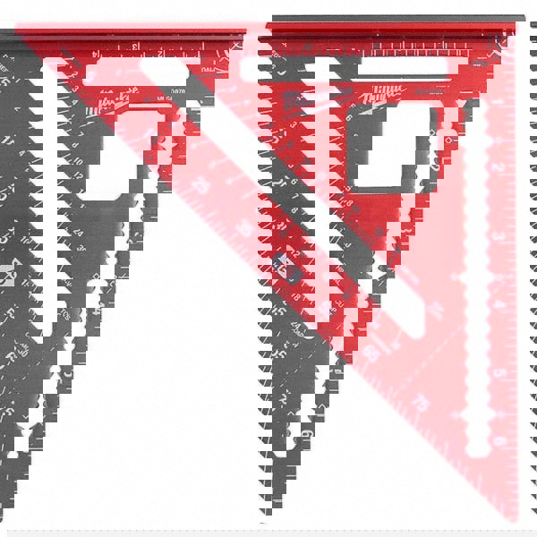 Rafter Squares; Type: Rafter Square ; Blade Length (Inch): 7 ; Base Length (Inch): 7 ; Graduation (mm): 0 to 90 ; 0.1250 in ; Graduation (Inch): 0 to 90 ; 0.1250 in; 1/8 ; Graduation (Degrees): 0 to 90 ; 0.1250 in; 0 to 90