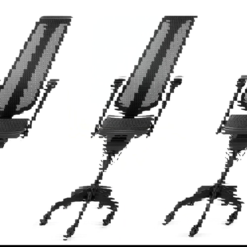 Modern Mesh Chair; Arms; Casters