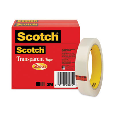 SCOTCH TRANS TAPE 3/4X72YD 2PK