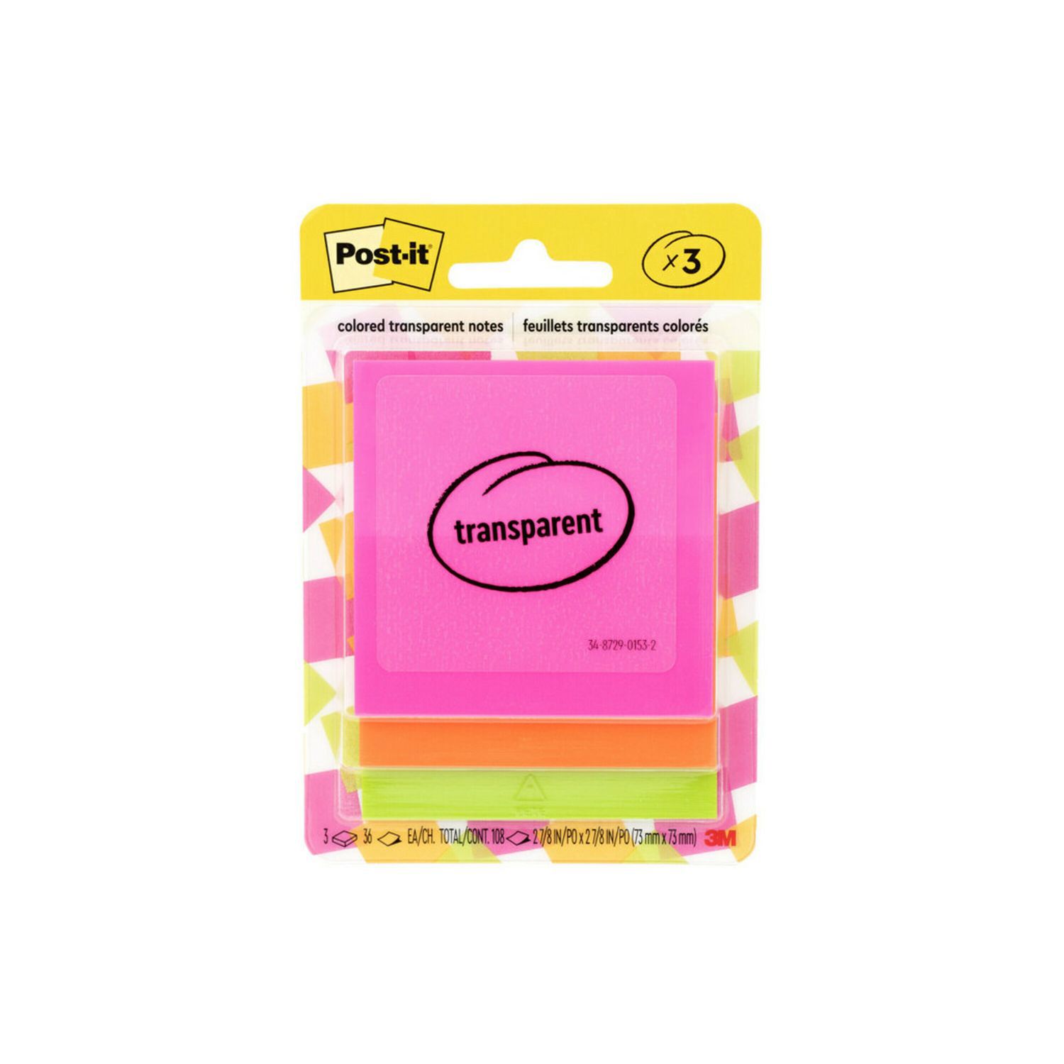 NOTE,TRNSPRNT,3X3,3PK,AST