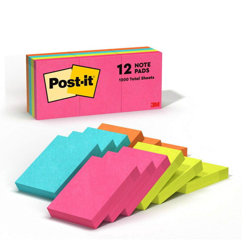 NOTE,PST-IT1.5X2,12/PK,NE