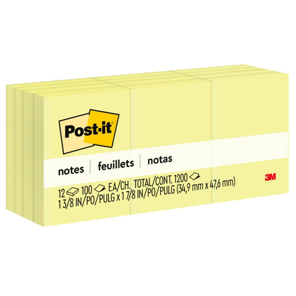 NOTE,POST-IT,1.5X2,12/PK