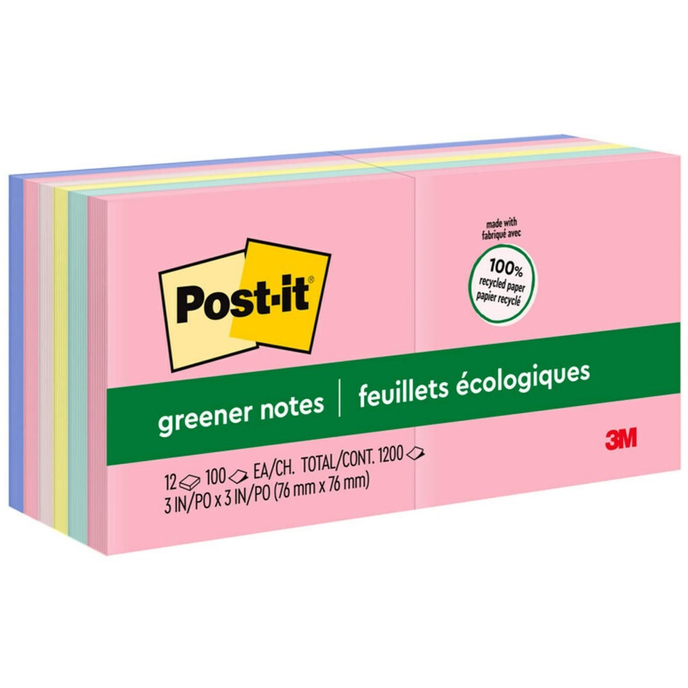 NOTE,POST-IT,3X3,AST12/PK