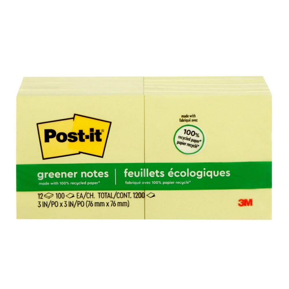 NOTE,POST-IT,3X3,12/PK,YW