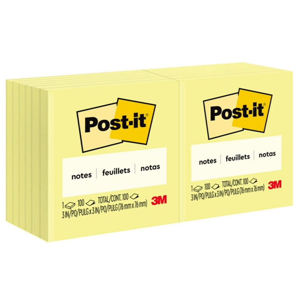 NOTE,POST-IT,3X3,12/PK,YW