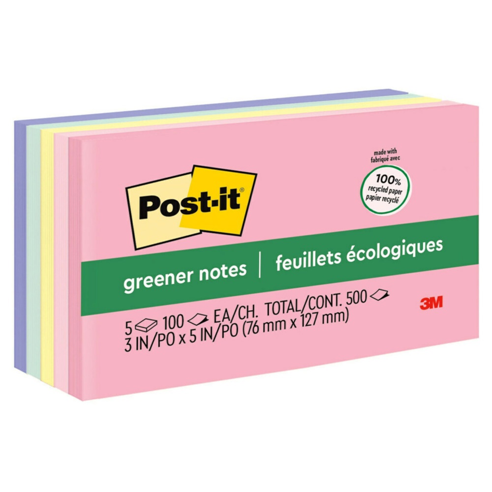 NOTE,POST-IT,3X5,5/PK,AST