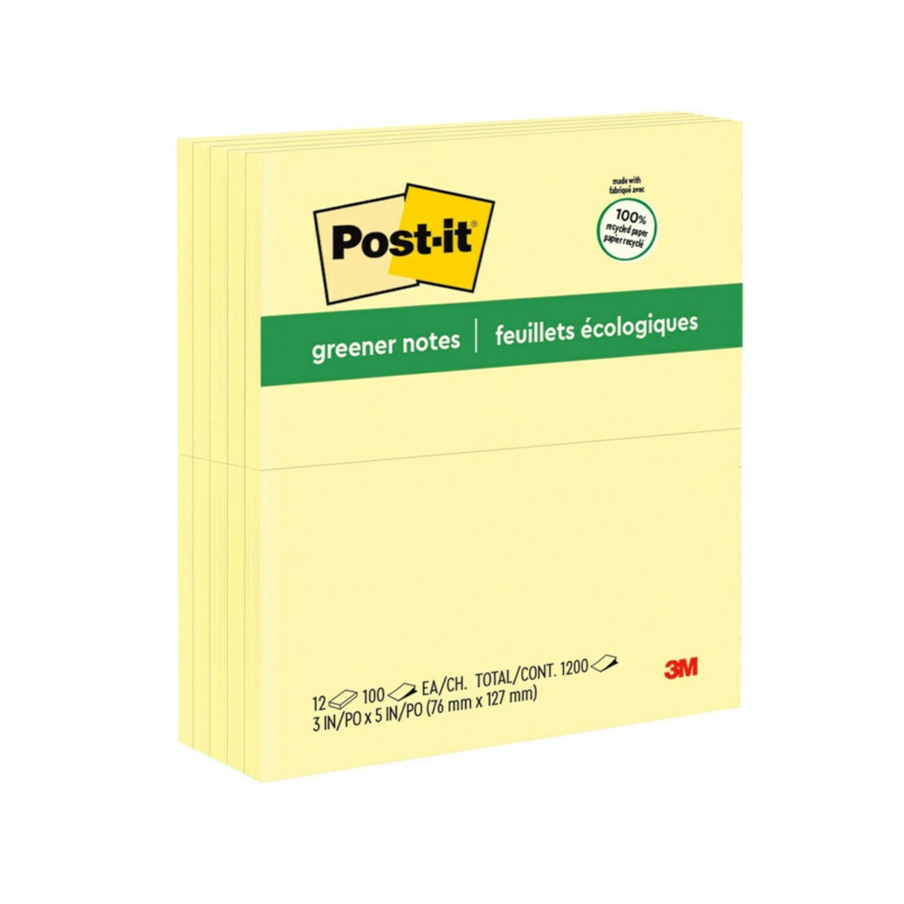 NOTE,POST-IT,3X5,12/PK,YW