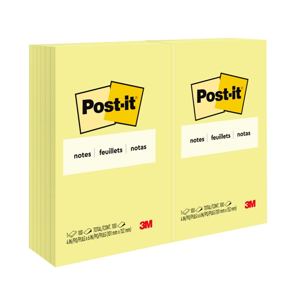 NOTE,POST-IT,4X6,12/PK,YW