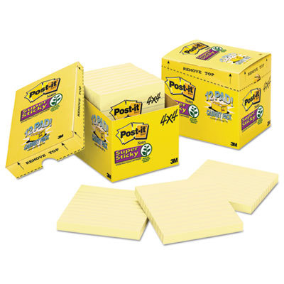 POST-IT S.S 4X4 YW 12PK LINED