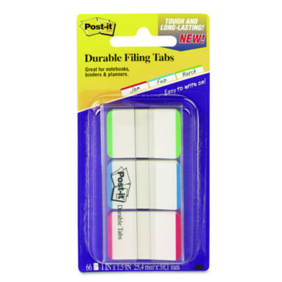 POST-IT 1IN TAB TIP G/B/R 66PK
