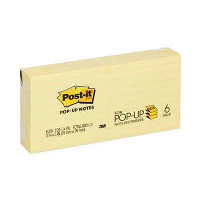 NOTE;POPUP;3X3;LINED;6PK