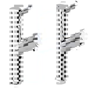 Single Handle Monoblock Bathroom Sink Faucet in Polished Chrome