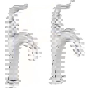 Single Handle Monoblock Bathroom Sink Faucet in Brushed Nickel