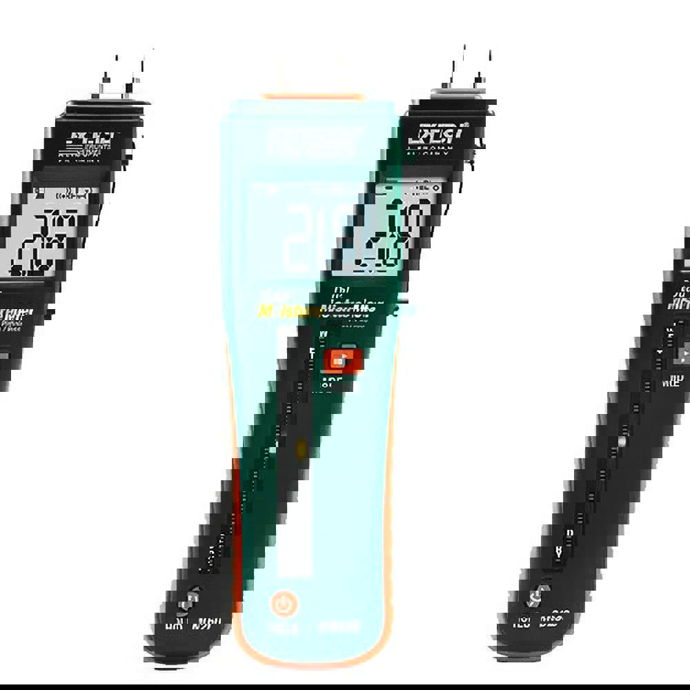 32 to 122°F Operating Temp, Pin/Pinless Moisture Meter
