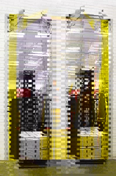 8' Door Width x 8' Door Height PVC Bi-Parting Flexible Swinging Door with Impact Plates