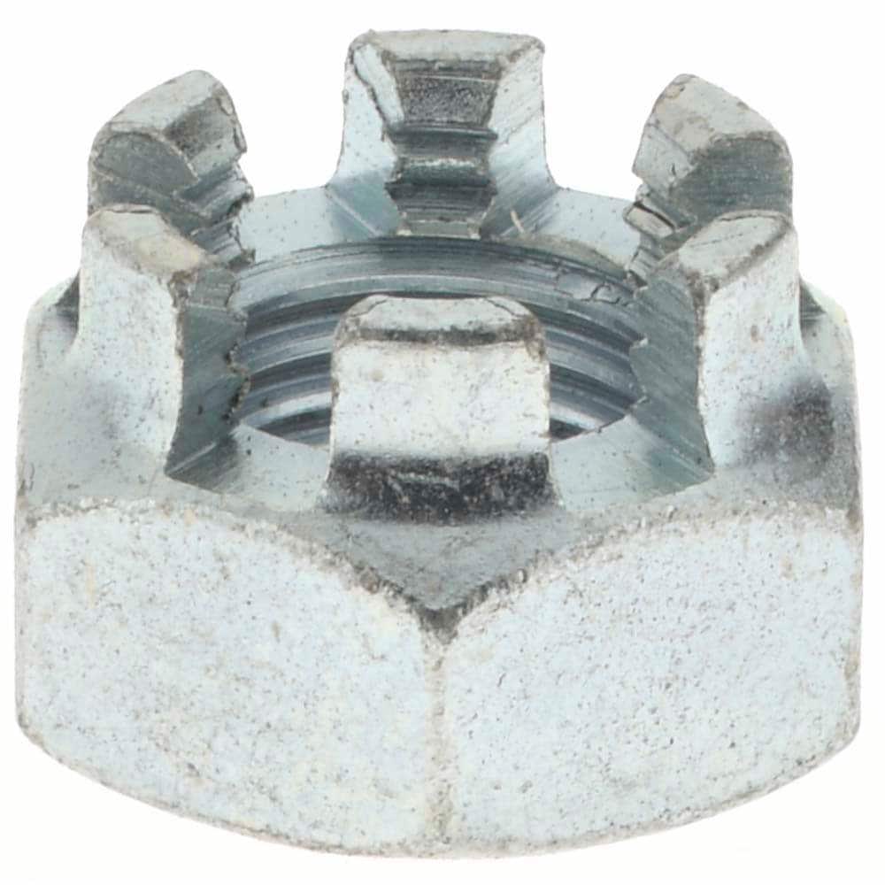Hex Lock Nut: 7/16-20, Grade 5 Steel, Zinc-Plated