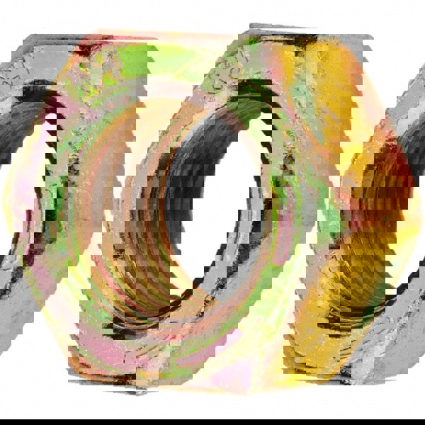 Hex Nut: 1/2-13, Grade 8 Steel, Zinc Yellow Dichromate Finish