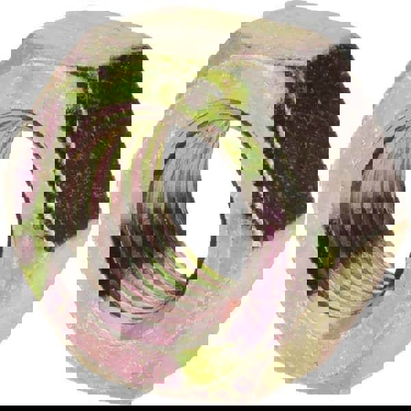 Hex Nut: 9/16-12, Grade 8 Steel, Zinc Yellow Dichromate Finish